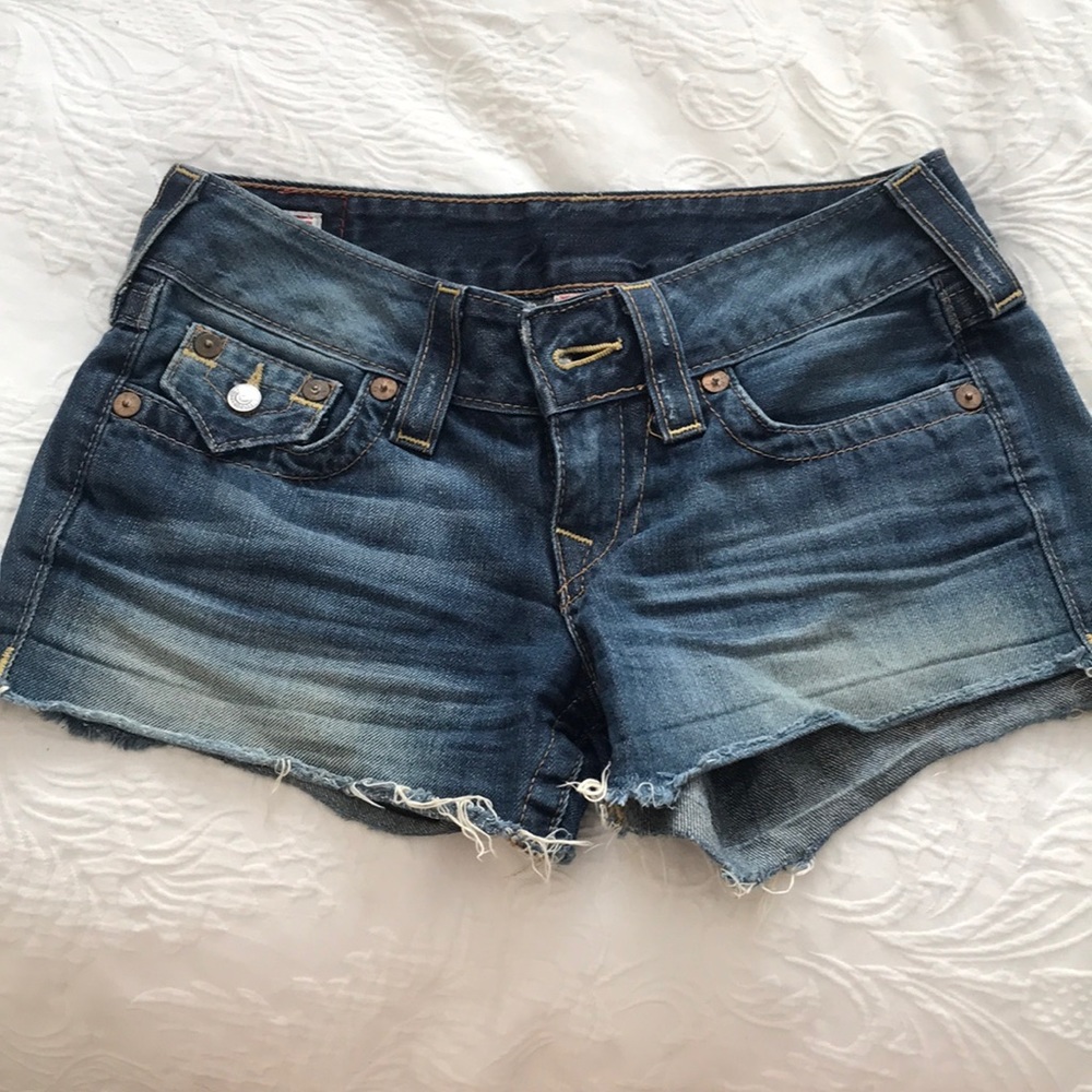 True religion cutoff denim / jean shorts